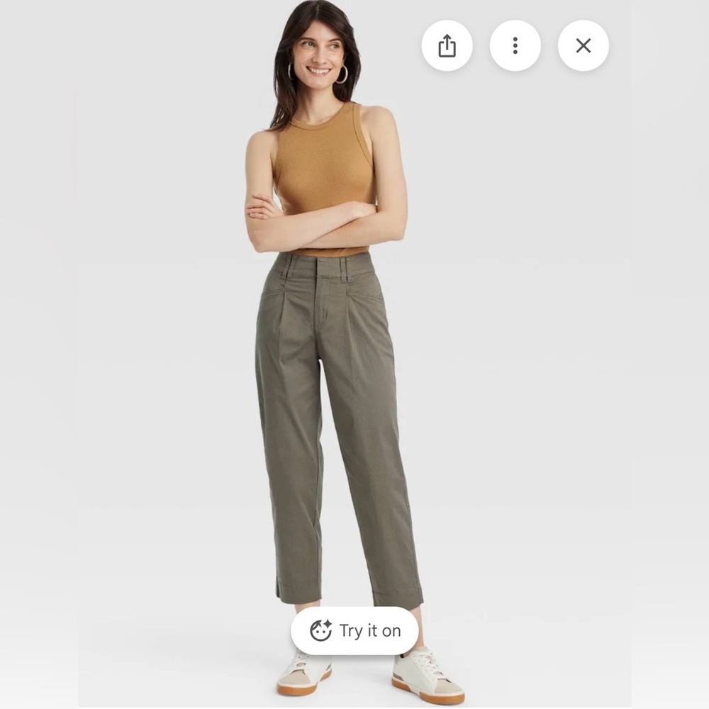 A New Day Women's High-Rise Pleat Front Ankle Chino Pants
